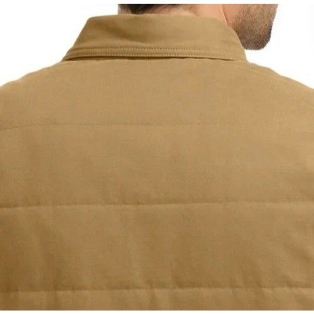 Hurley Mens Quilted Shirt Jacket Tan Medium M NWT Midweight Button Shacket Coat - Picture 5 of 5